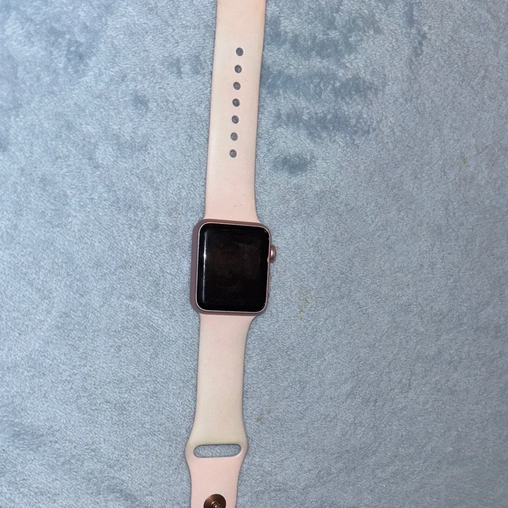 Apple Watch with Light Pink Silicone Band